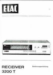 Elac  Bedienungsanleitung user manual owners  für Receiver 3200 T deutsch Copy - Picture 1 of 1