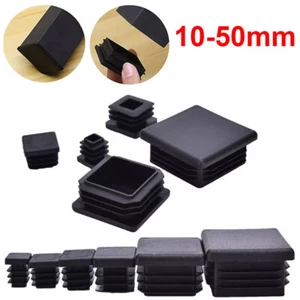 Square Plastic Blanking End Caps Tube Insert Plug Furniture Chair Block Protect - Picture 1 of 14