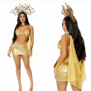 NEW Forplay Sexy Punishment is Beauty Medusa Gold Costume 4 Piece Set L/XL - Picture 1 of 5