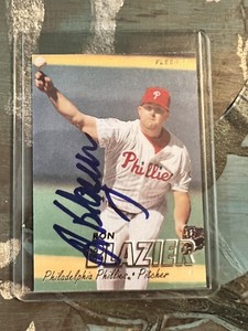 RON BLAZIER Autographed Signed 1997 Fleer card #407 Philadelphia Phillies