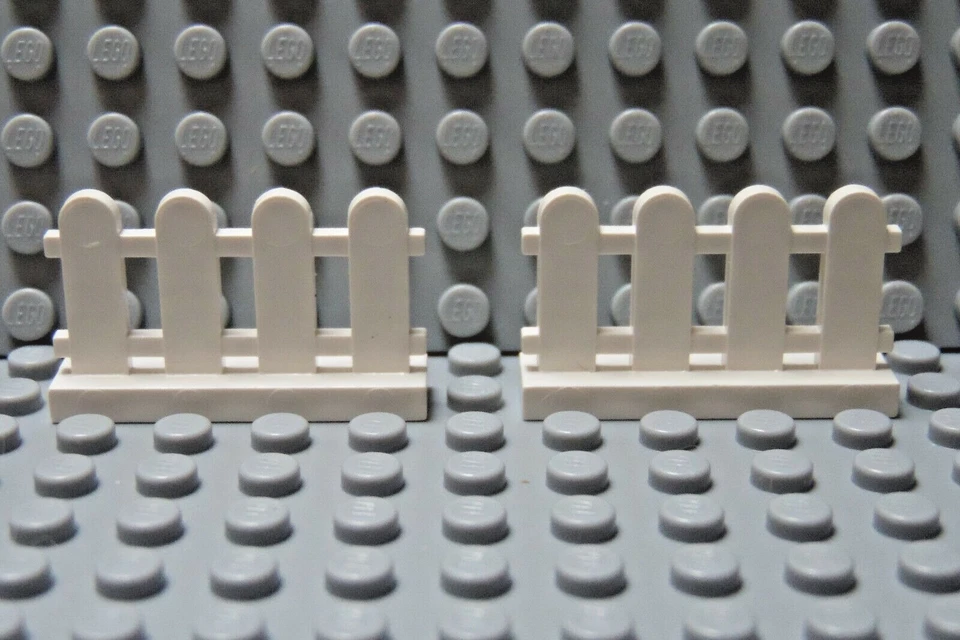 Новый LEGO два куска белый 1 x 4 забор рельса, как показано - Изображение 1 из 1
