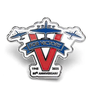 VE DAY 80 YEAR ANNIVERSARY 2025 PIN BADGE FREE UK POST - Picture 1 of 5