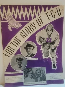 T C U 1938 FIGHT SONG SHEET MUSIC AS RARE AS IT GETS! 15" X 11" TEXAS HISTORY! - Picture 1 of 7