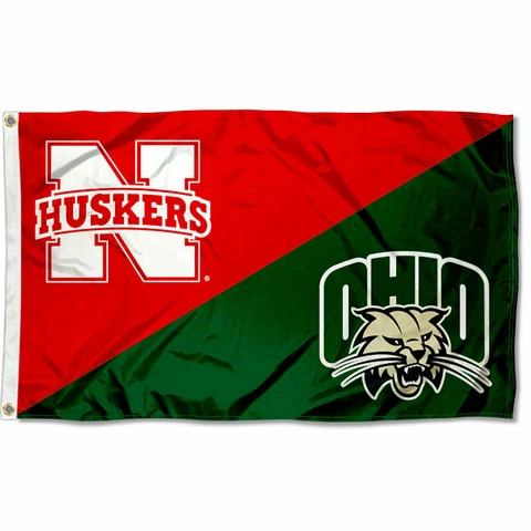 Nebraska vs. Ohio House Divided 3x5 Flag and Banner Cover