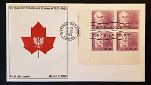 Stamps Canada Covers: FDC #410 5c Sir Casimir Gzowski LL Pl. Blk. VF - Picture 1 of 1