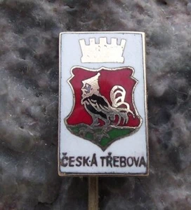 Ceska Trebova Stadtwappen menschlicher Kopf Huhn heraldisches Wappen Pin Abzeichen - Bild 1 von 7