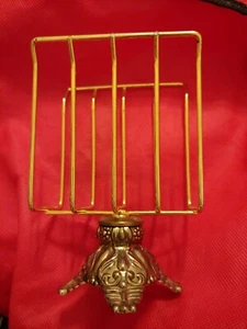 Mid-Century Modern Retro Art Deco Wire Gold Tone Napkin Letter Towel Holder Vtg - Picture 1 of 5