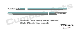 x2 full side decals suit Subaru Brumby 90-92 model teal & grey standard. - Picture 1 of 12