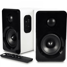 30W White Active Studio Monitor or Bookshelf Speakers Bluetooth with Remote PAIR