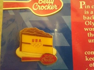 2002 winter olympic lapel pins.Betty Crocker (cake slice) New in pkg.1" - Picture 1 of 5