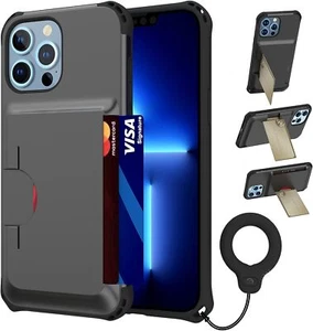 6,1 Zoll Metallic Finish CUCELL iPhone 13 Pro Wallet Kickstand Military Grade Case - Bild 1 von 17