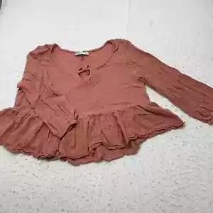 Cravatta rosa Hollister California donna grande tagliata manica lunga ricamata - Foto 1 di 12