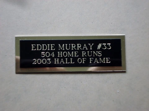 Eddie Murray Orioles Nameplate For A Baseball Card Plaque Or Photo 1" X 3" Cover