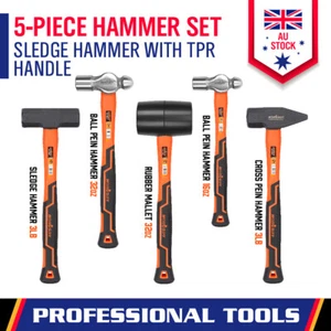 Rubber / Ball Pein / Sledge / Cross Pein Hammer Mallet TPR Handle Heavy Duty - Picture 1 of 14