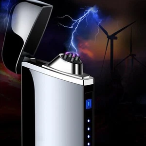 Elektro Lichtbogen Dual Arc Sturm Feuerzeug USB Aufladbar Plasma Lighter Gift - Bild 1 von 15