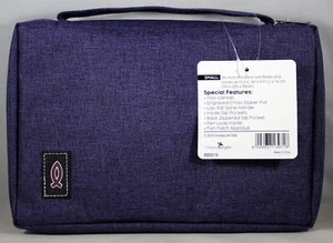 Bible Cover NEW Heavy Duty PolyCanvas Purple Fish Emblem Small 6 ¼ x 9 ¼ x 1 5⁄8 - Picture 1 of 3