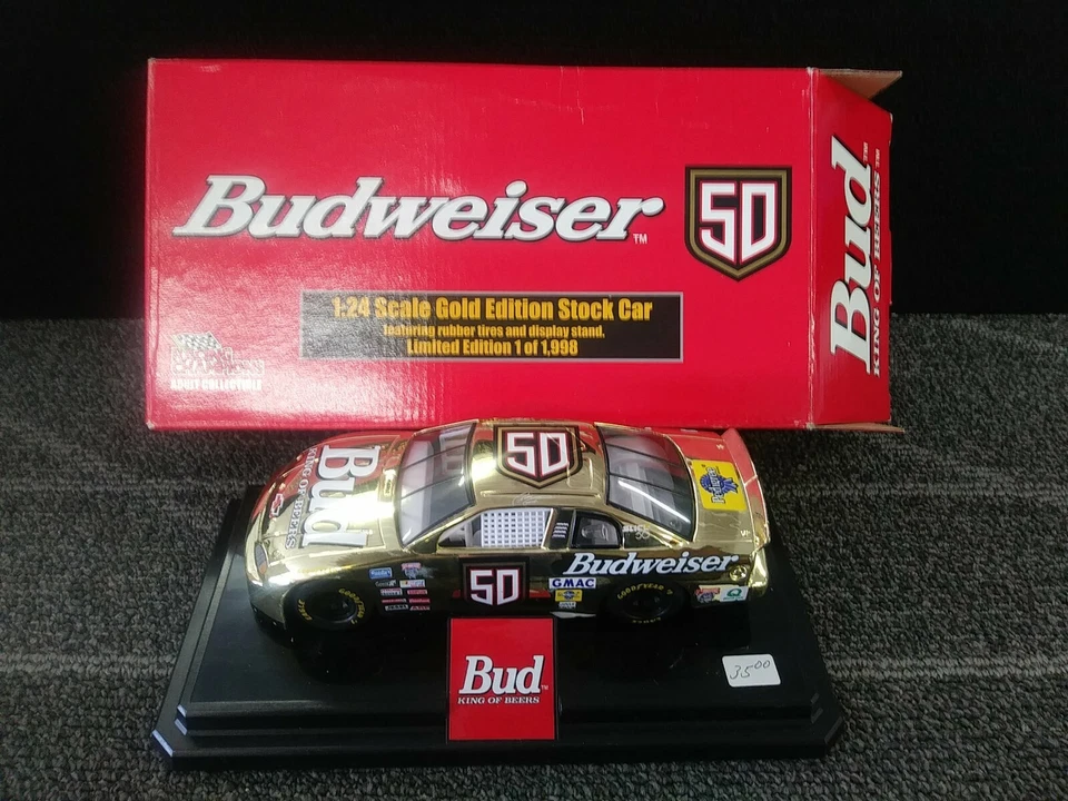 Coche diecast Budweiser Gold Racing Champions escala 1:24 Foto 1 de 1