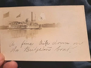 UNDIVIDED BACK RPPC REAL PHOTO POSTCARD SYLVAN DELL STEAMBOAT BRIDGETON NJ C1900 - Picture 1 of 6