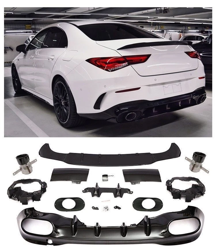✅ Difusor Trasero + Cubiertas de Tubo Escape para Mercedes Cla W118 C118 35 AMG - Imagen 1 de 1