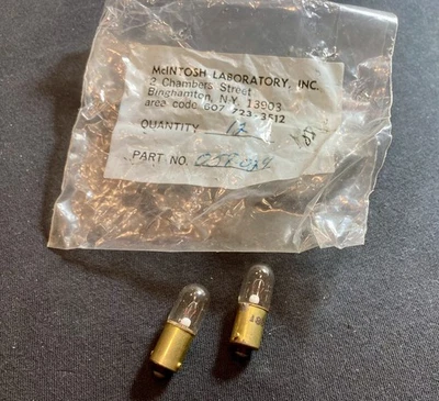 2- Nuevo de Lote Antiguo Original McIntosh Parte de Fábrica, Bombilla 1888, NUEVO, 2 Bombillas Foto 1 de 4