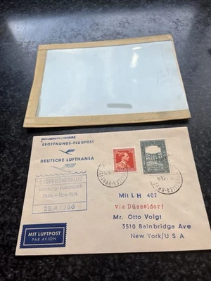 Envelope Deutsche Lufthansa April 23, 1956 To Otto Voigt Air Mail Flight Cover - Image 1 of 4