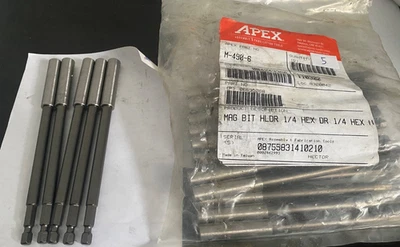 Apex Tool  M-490-6 Mag Bit Holder,1/4", Hex Dr 1/4" Hex 11 - 5 Pack - NEW - Image 1 of 4