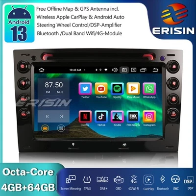 8-Core DAB+Android 14 Autoradio GPS DVD CarPlay OBD2 Wifi For Renault Megane II - Immagine 1 di 4