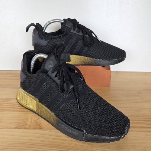 Adidas NMD_R1 scarpe da ginnastica donna basse nere e oro UK 7