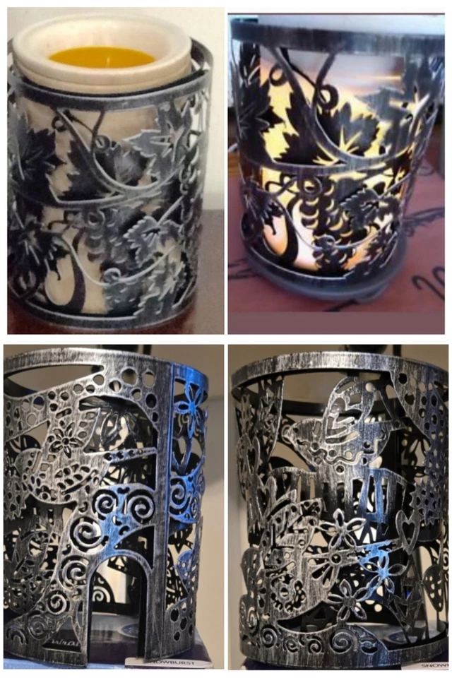 Lote 2 capas de velas perfumadas de metal aposentado videira toscana e pássaro folclórico  - Imagem 1 de 4