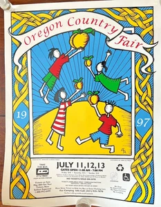 BEAUTIFUL Vintage 1997 Oregon Country Fair Poster By Ann Altman Hippie - Picture 1 of 6