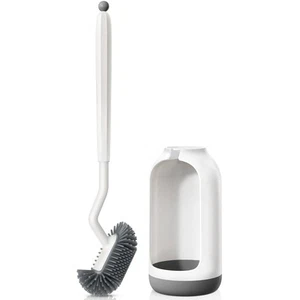 Toilet Bowl Brush Holder Set Deep Cleaning Silicone Toilet Cleaner Scrubber U... - Picture 1 of 9