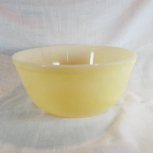 Cuenco mezclador vintage McKee Glassbake amarillo 9,5" X 4,5" faltan marcas inferiores - Imagen 1 de 20