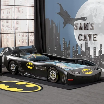 Batimóvil Batman para niños doble plástico niño coche de carreras cama niño niño dormitorio Foto 1 de 4
