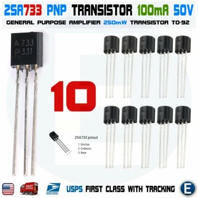 10pcs 2SA733 Amplifier NEC TO-92 Transistor A733 A 733 PNP - Image 1 of 2