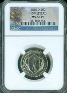 2015 D HOMESTEAD PARKS QUARTER NGC MS66 PL POP 1 . - Picture 1 of 2