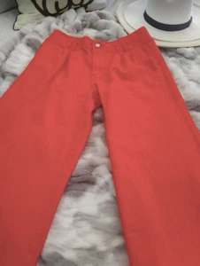 J BRAND Jeans Wide Leg orange ausgefranster Saum Hose mit tonalem Gürtel Gr. 27 Baumwolle Denim - Bild 1 von 18