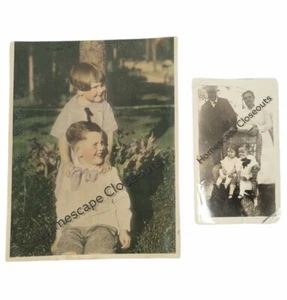 1920's Sepia Photographs Portrait Brother Sister Pose Siblings VTG 2 Photos Girl - Picture 1 of 5