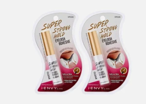 KISS i-ENVY 2-pack Super strong hold Eyelash Adhesive Clear 0.18oz New Sealed - Picture 1 of 3