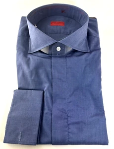 Isaia Cotton $675 Button Down Dress Shirt Sz 16/41 In Slate Blue - BRAND NEW! - Picture 1 of 3
