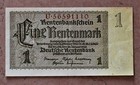 1 Rentenmark , 1937 , Nazi Banknote,  super erhalten