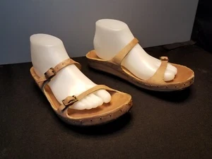 LN W's US9.5/EU40 Fitz FUNNY SPIRIT TAN LEATHER THIN STRAPS ITALIAN SANDALS - Picture 1 of 12
