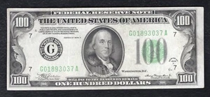 FR. 2153-G 1934-A $100 FRN FEDERAL RESERVE NOTE CHICAGO, IL ABOUT UNCIRCULATED - Picture 1 of 2