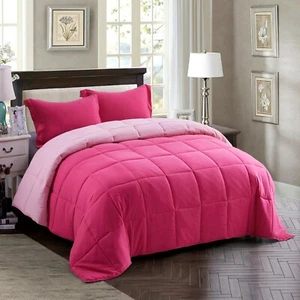 3 PCS with Shams All Season Reversible Comforter Down Alternative Comforter Set - Picture 1 of 32
