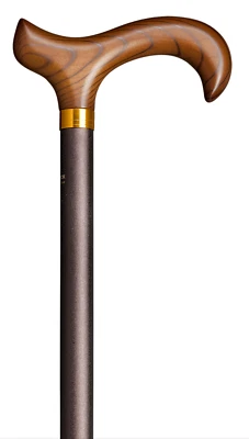 Höhenverstellbarer Leichtmetall-Gehstock, Gastrock, bronze mit Derbygriff, NEU