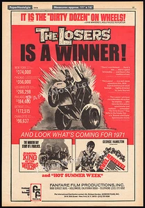 THE LOSERS - Orig. 1970 Trade AD / poster _ Hell's Angels _ Adam Roarke _ Bikers - Picture 1 of 1