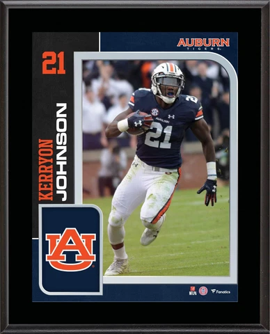 Kerryon Johnson Auburn Tigers 10.5' x 13' Sublimated Player Plaque Cover