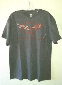 New w/Tag CHEVY CORVETTE Graphics Logo L Tee Shirt Cotton/Polyester Charcoal - Picture 1 of 9