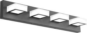 LED Black 4 Lights Acrylic Lighting Fixtures Modern Matte Black Bathroom Vanity - Picture 1 of 7