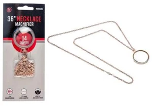 4x/1,5” Glaslinse Halskette Lupe mit 36” Roségold Farbe Kette (2,8 mm dick - Bild 1 von 2