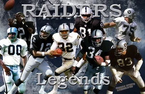 Oakland Raiders Lithograph print of Raider Legends   17 x 11 - Picture 1 of 1